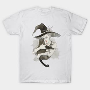 the witch with the cat T-Shirt